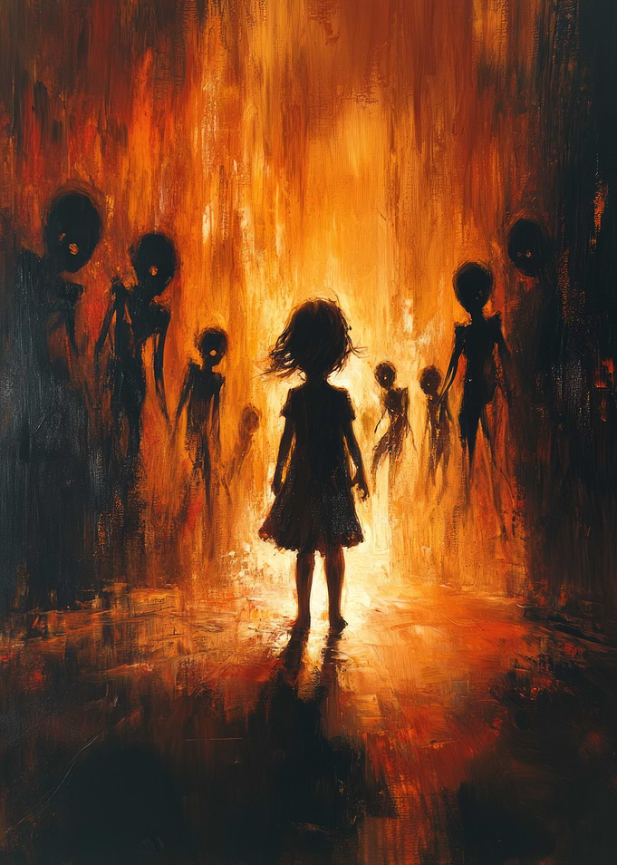 Girl Facing Shadows