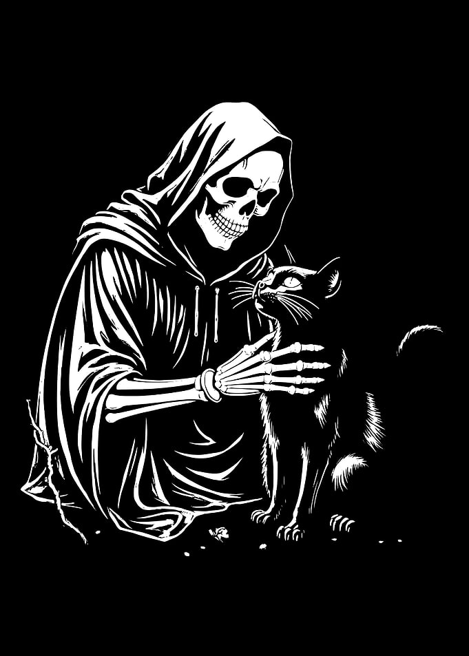 Grim Reaper and Cat