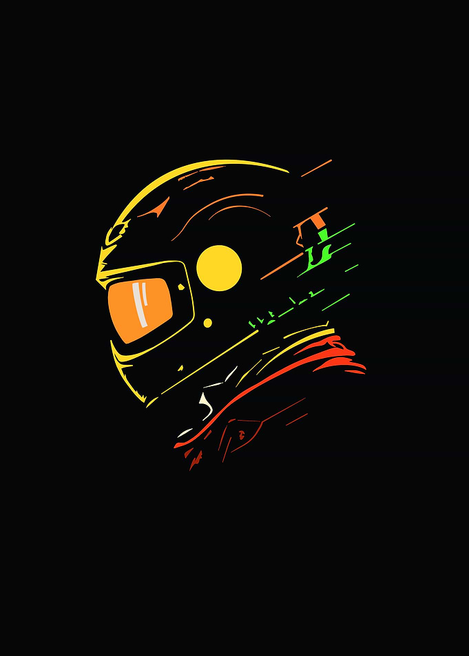 Racer Helmet Minimalist Art