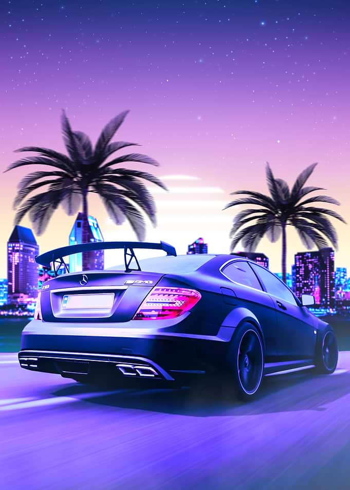 Mercedes-Benz C63 AMG Synthwave