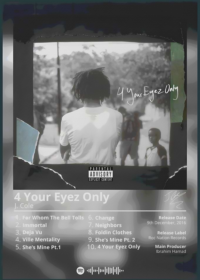 J. Cole Album Cover - 4 Your Eyez Only