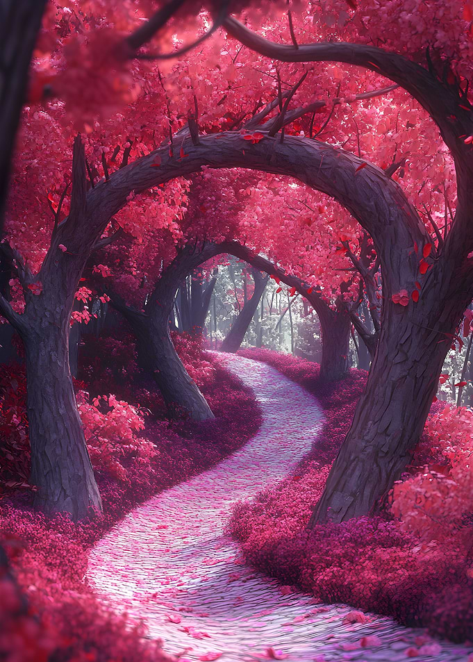 Surrealism A forest path with trees Nature Art