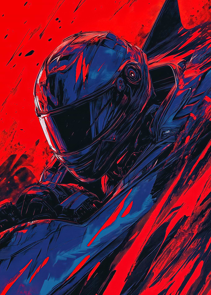 Racer in Helmet