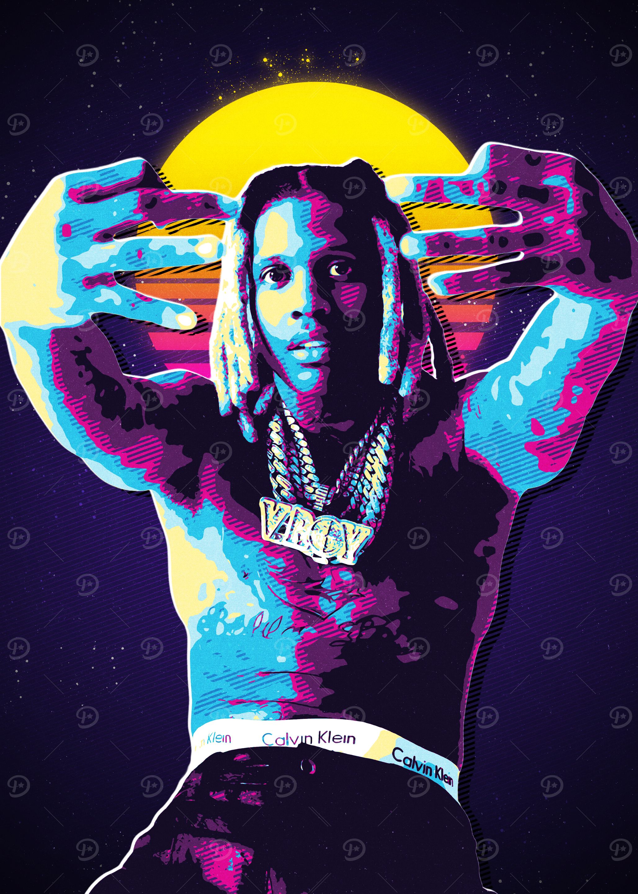 Lil Durk Retro Art