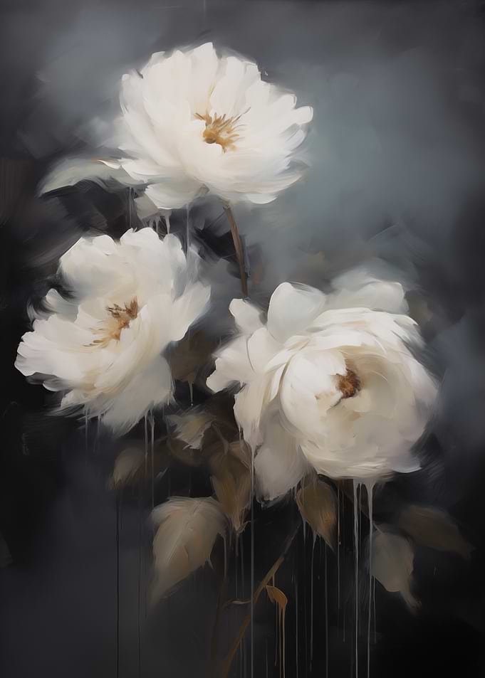 White Roses on Black