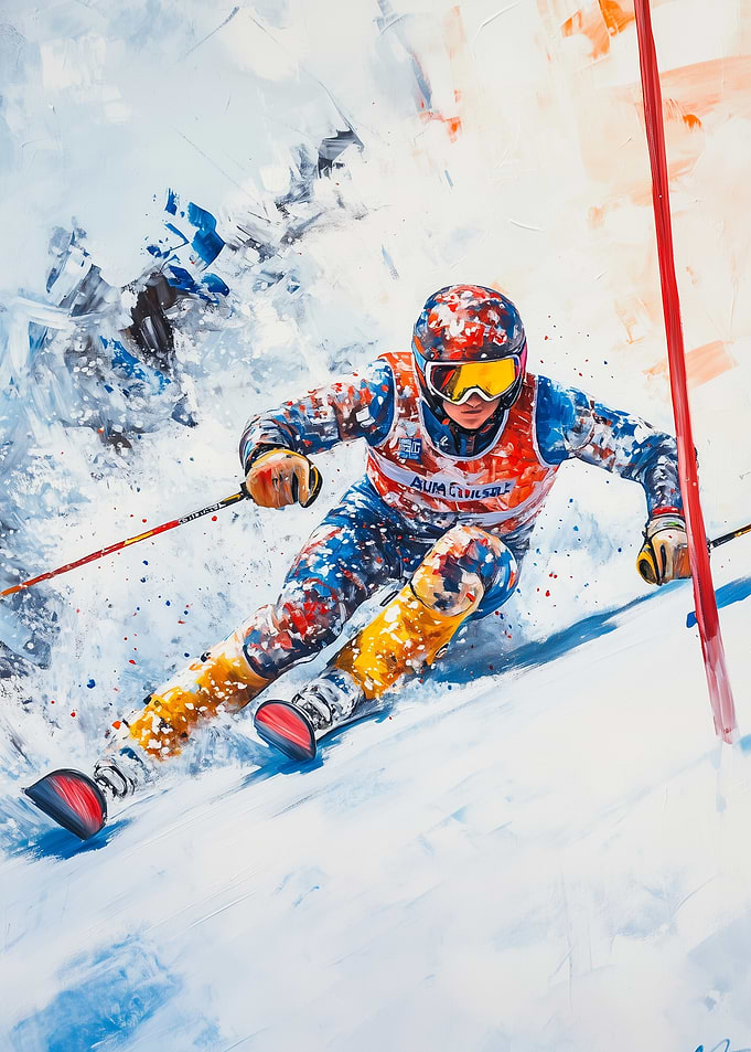 Skiing Downhill