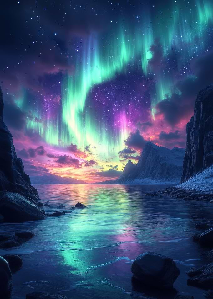 Aurora Borealis Landscape