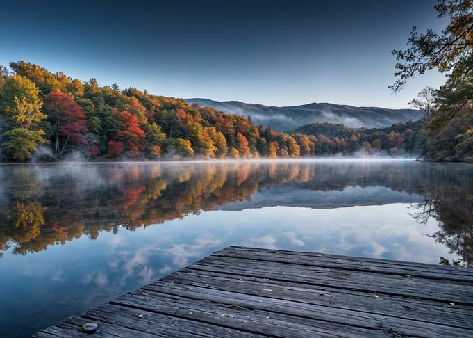 Misty Lake Autumn