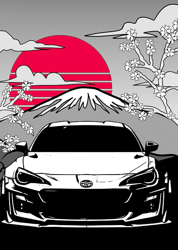 Toyota GT86 with Mount Fuji