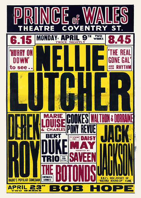 Nellie Lutcher Concert Poster — retro concert bill printed on metal