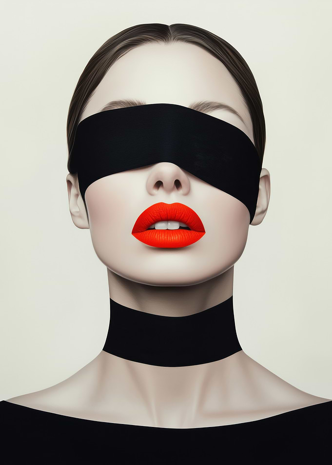 Blindfolded Woman in Black