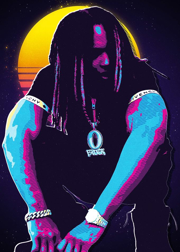 Lil Durk in Retro Style