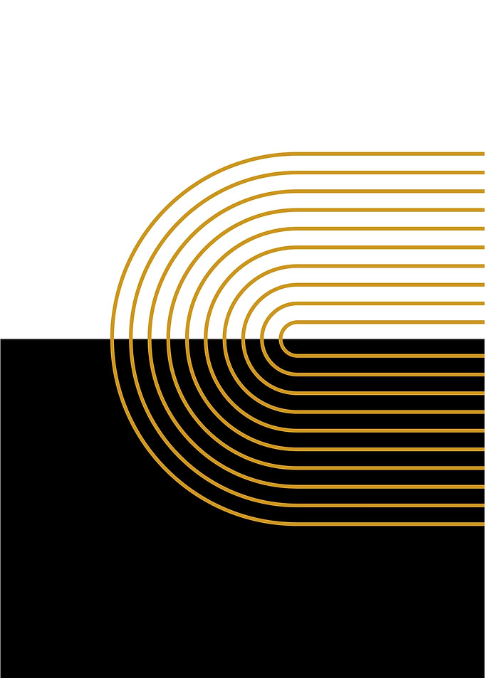 Gold Arcs Abstract Art