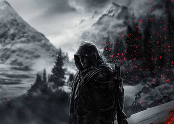 Hooded Archer in Snowy Mountains