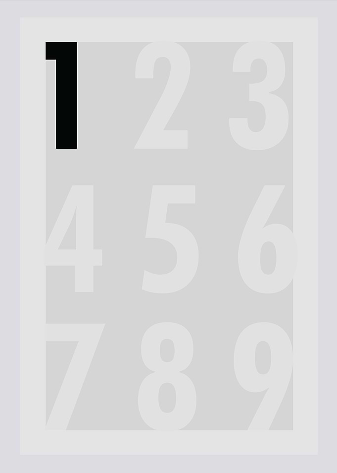 Numbers 1-9 Poster