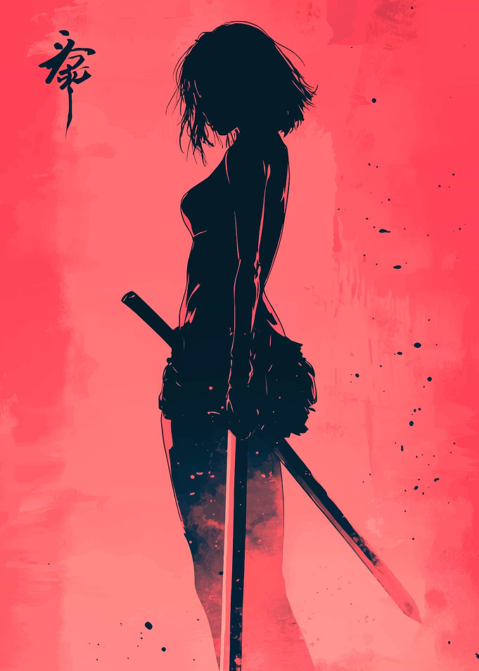 Silhouette Samurai Woman