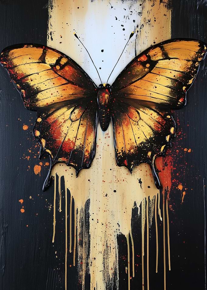 Golden Butterfly Painting