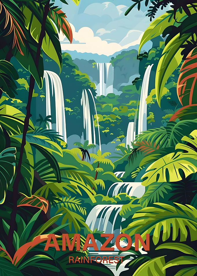 Amazon Rainforest Waterfall