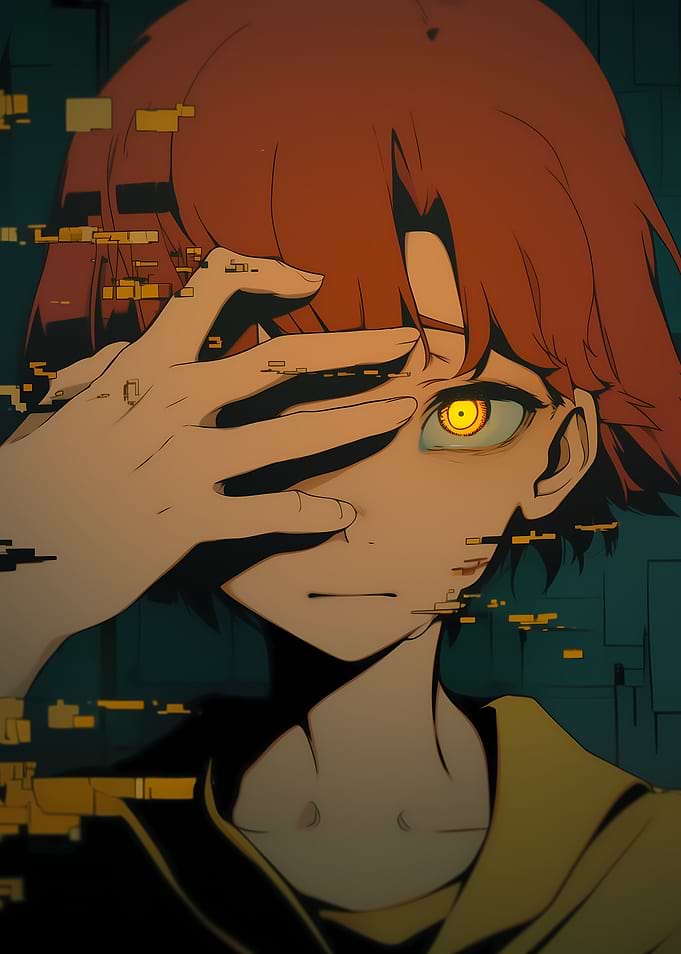 Anime Character with Glowing Eye