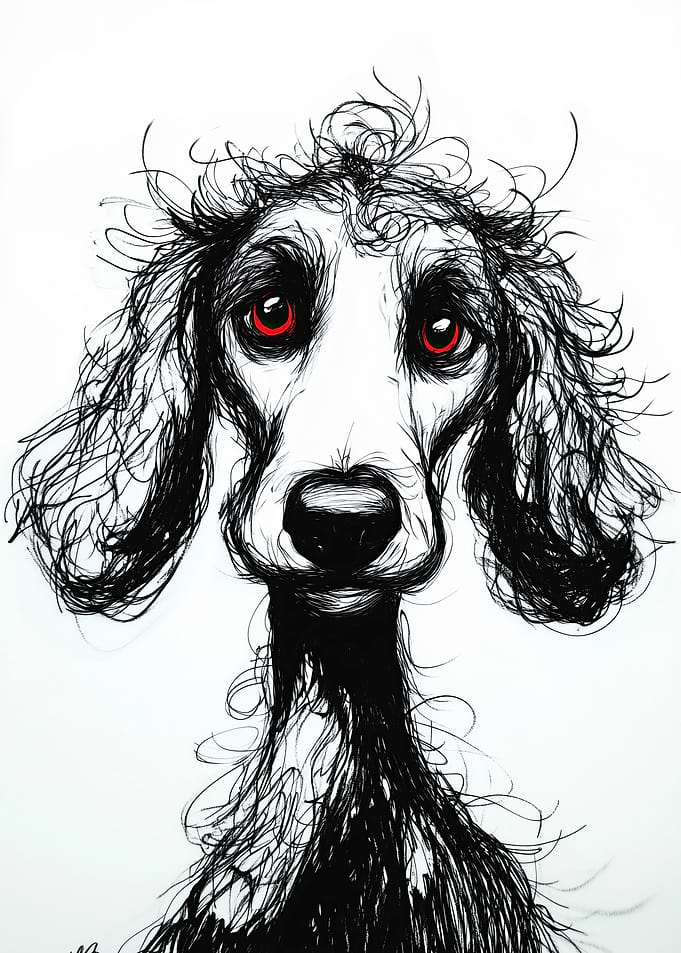 Dog with Red Eyes
