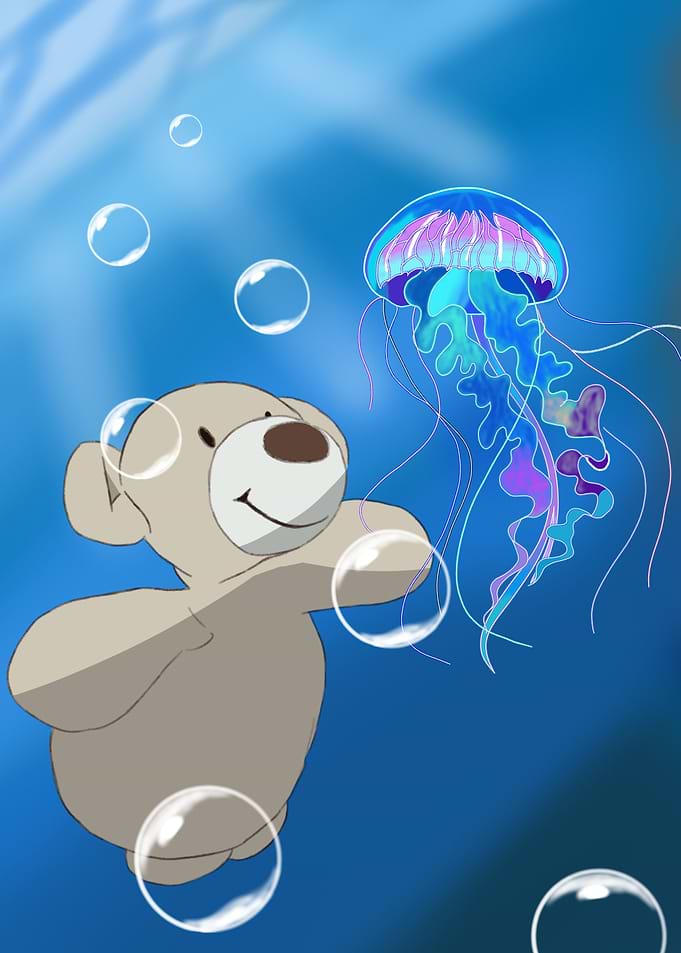 Teddy Bear and Jellyfish encounter