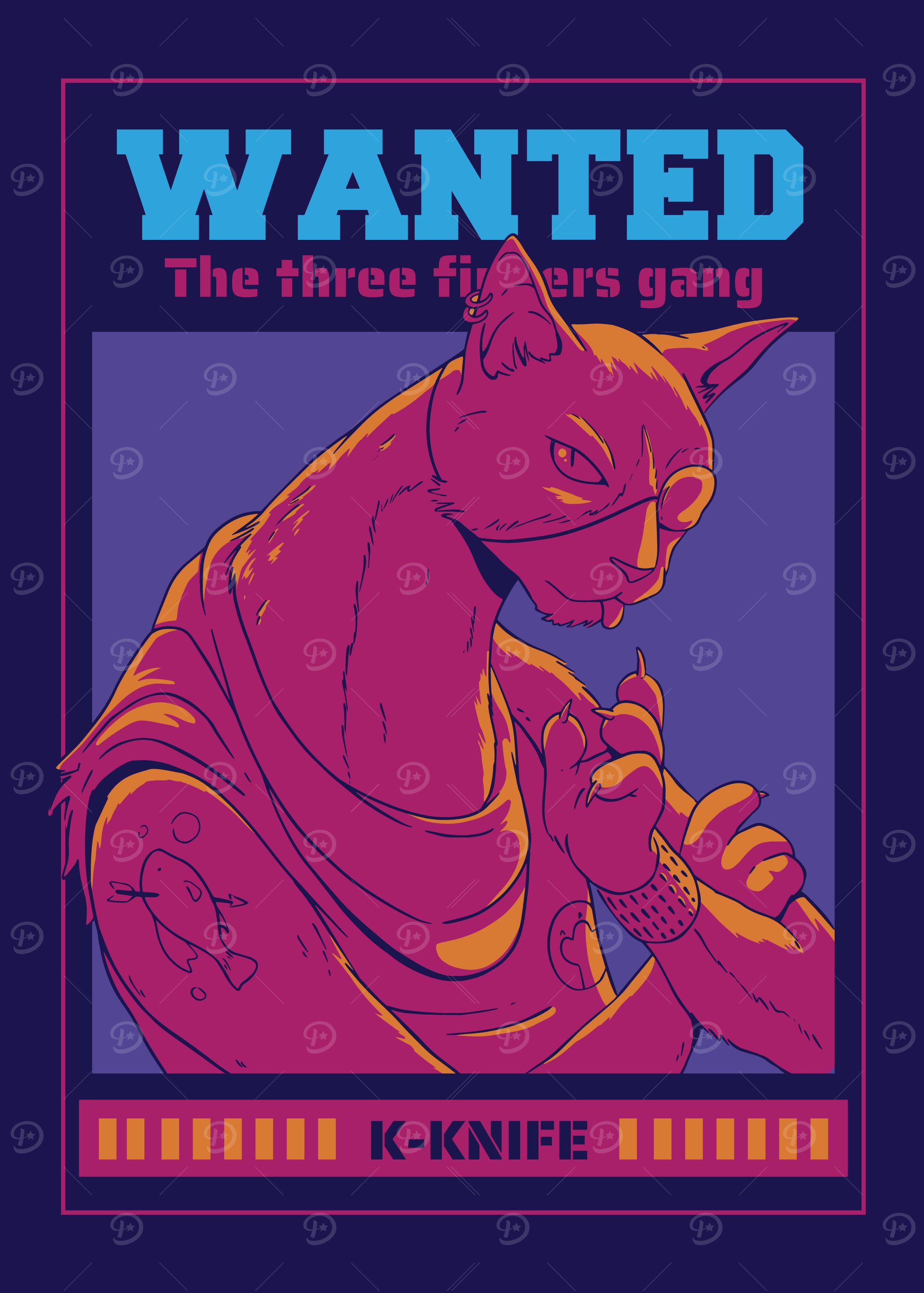 Cat Mafia K-Knife Wanted Poster