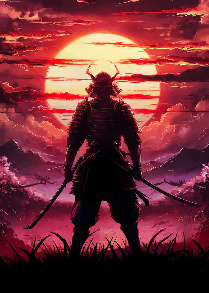 Samurai warrior Sunset