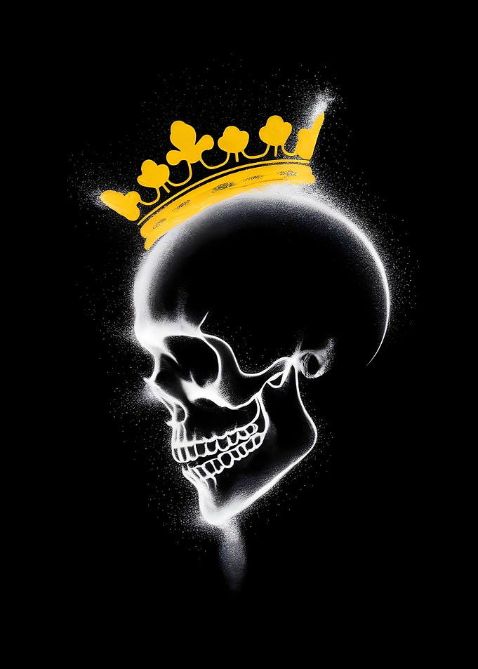 Skull with Crown Side View