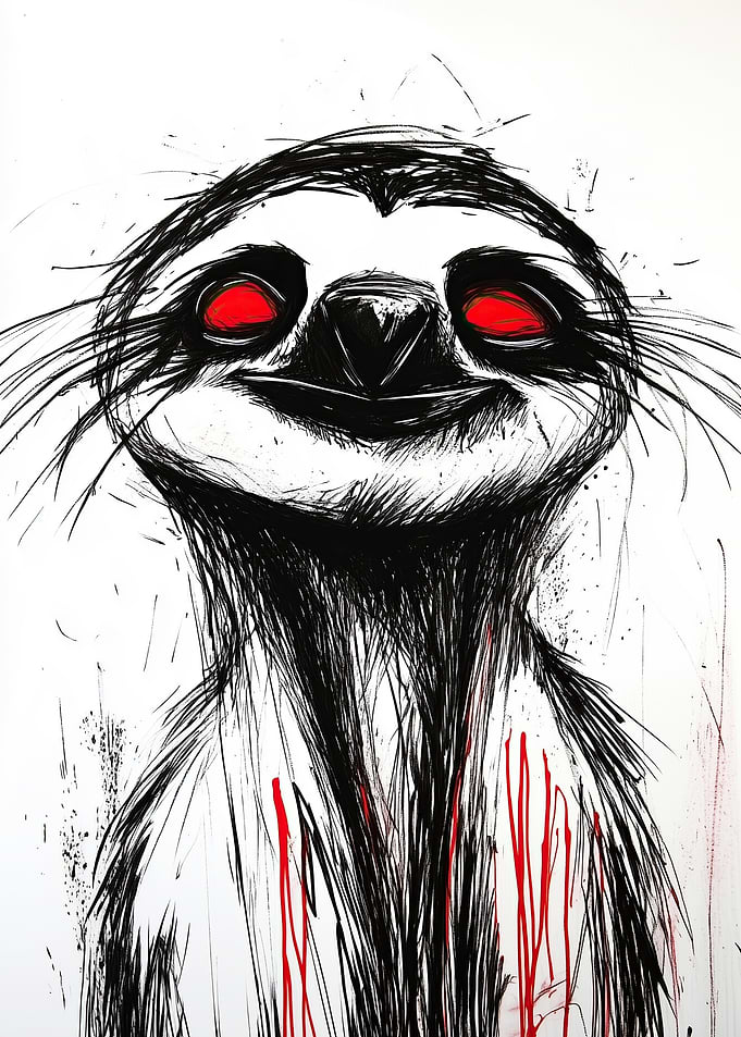 Creepy Sloth Art Print