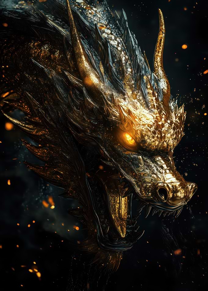 Golden Dragon Head