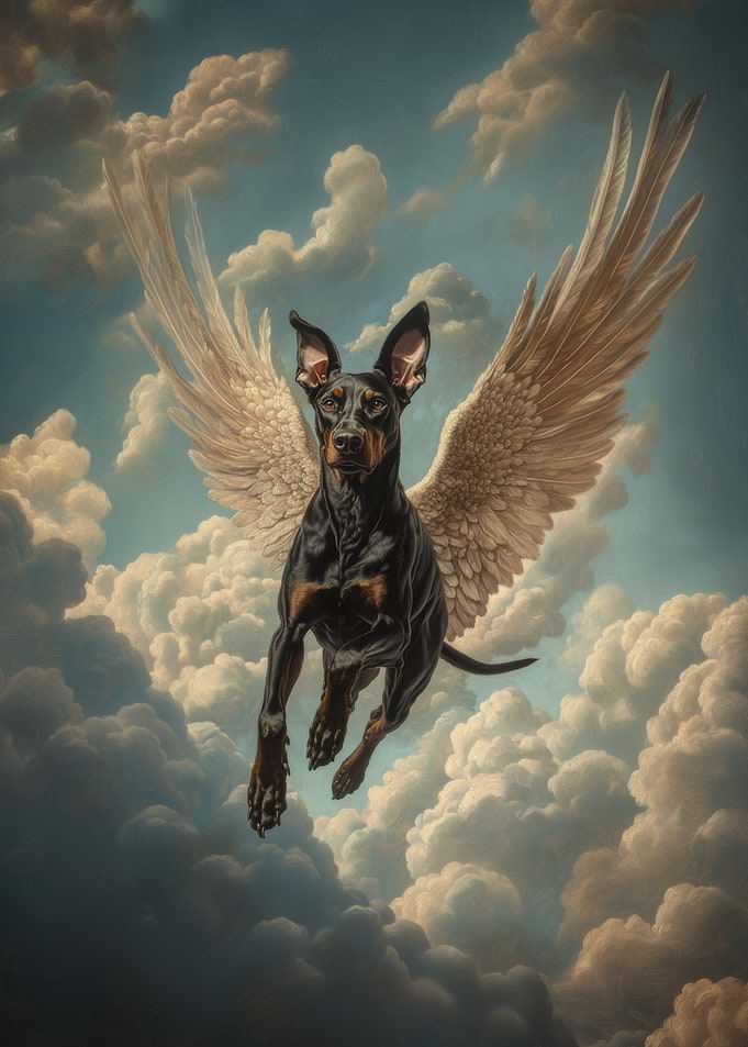 Doberman Angel | Majestic Pet Memorial | Dog with Wings
