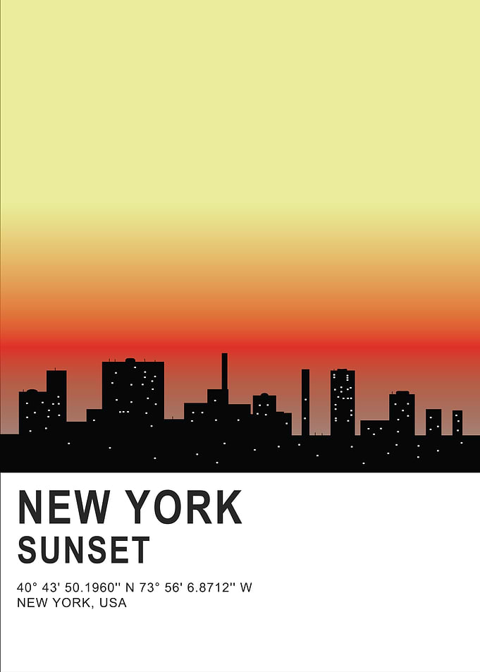 New York City Sunset Skyline