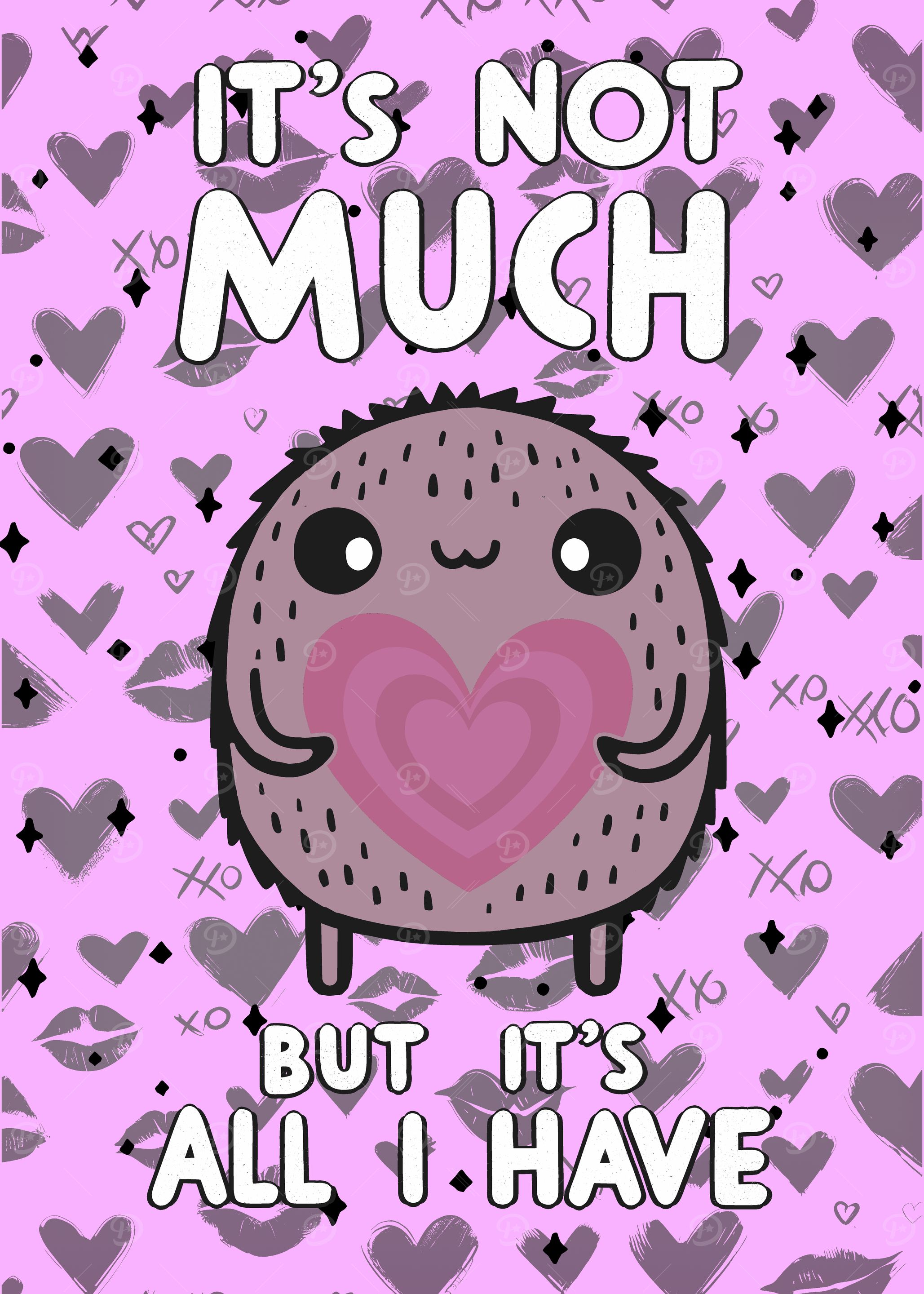 Cute Purple Monster Valentines Love Quote