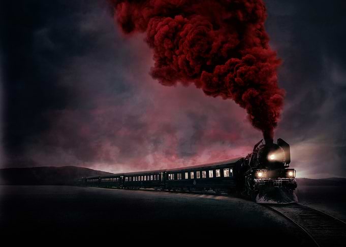 Train in Red Smoke