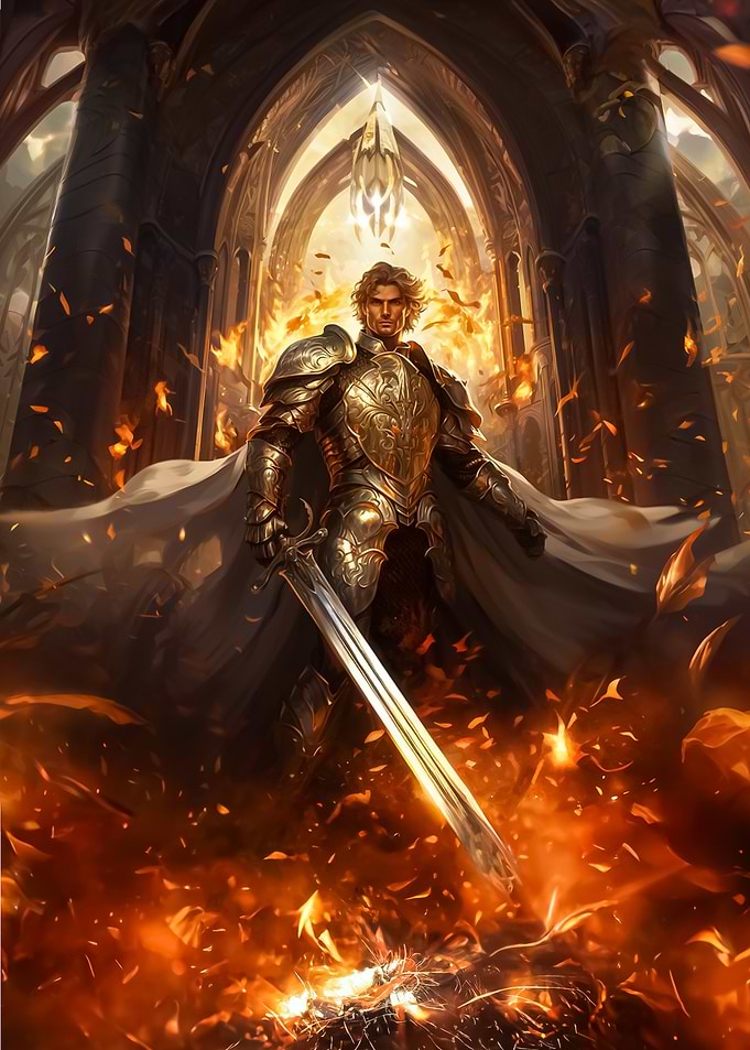 Golden Knight in Flames