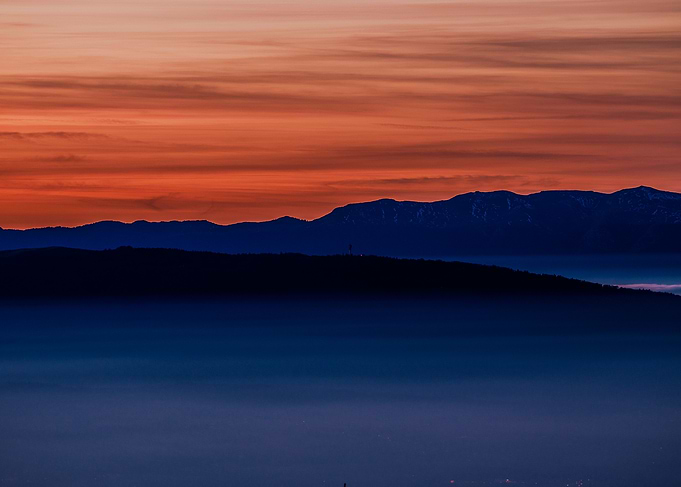 Mountain Silhouette at Sunset