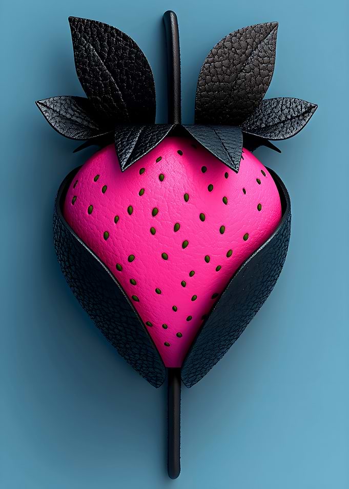 Black Leather Strawberry