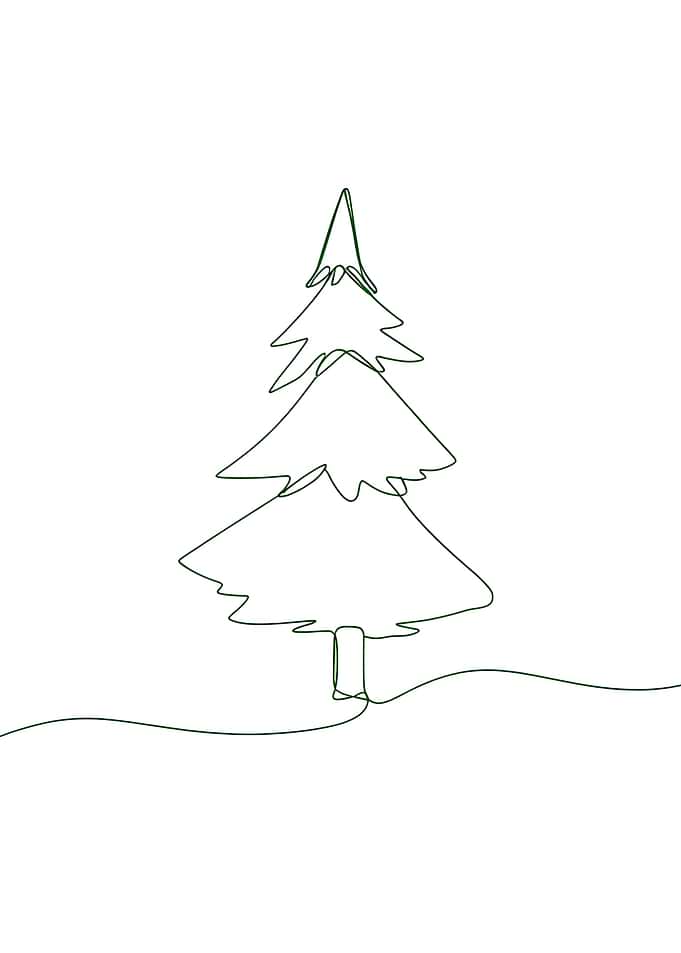 Single Line Pine Tree