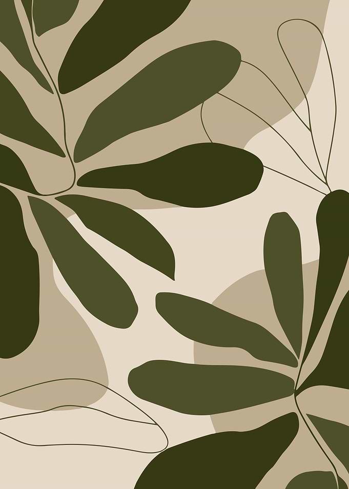 Abstract Botanical Green Leaves