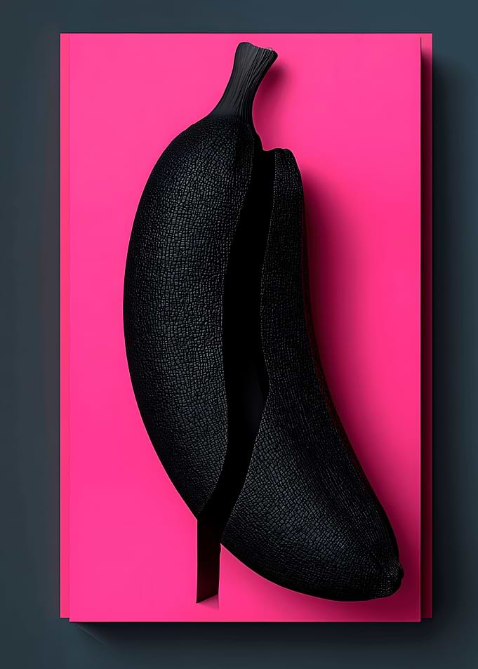 Black Banana on Pink