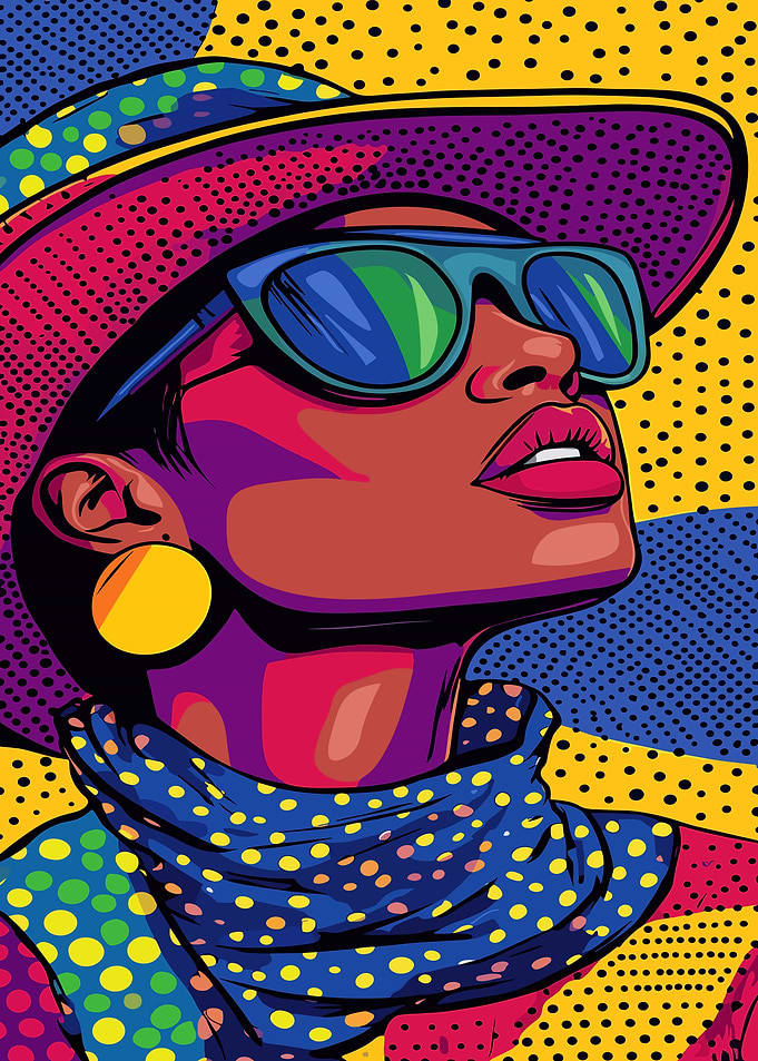 Pop Art Woman in Sunglasses