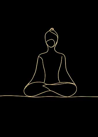 Gold Line Meditation Figure
