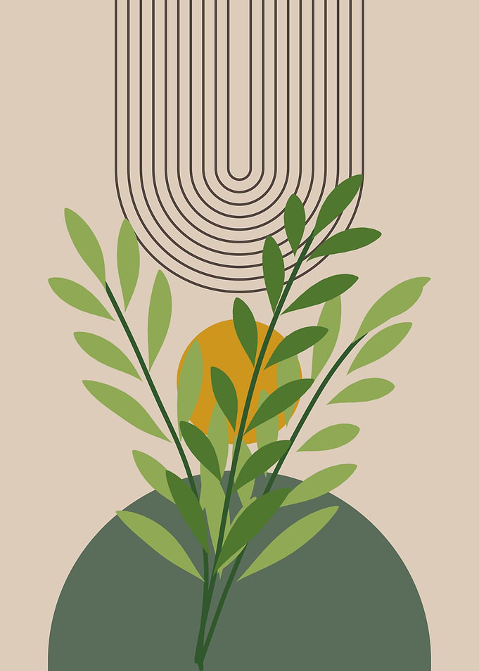 Abstract Green Leaves
