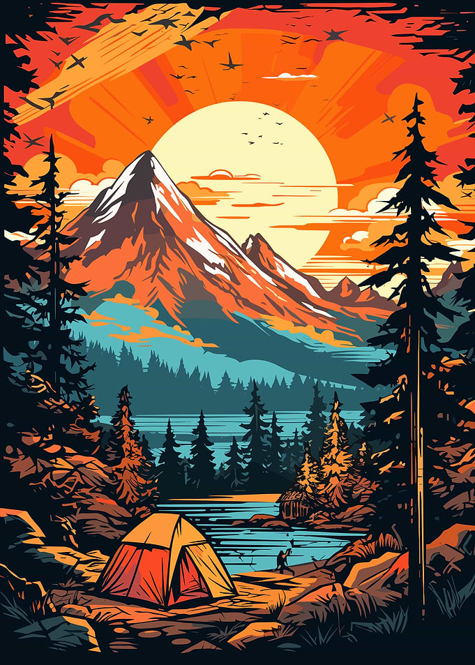 Mountain Camping Sunset