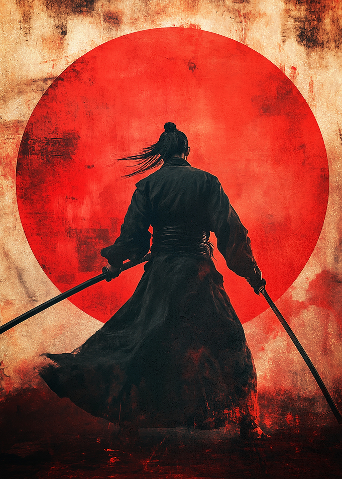 Asian Fighter Warrior Graffiti Artwork