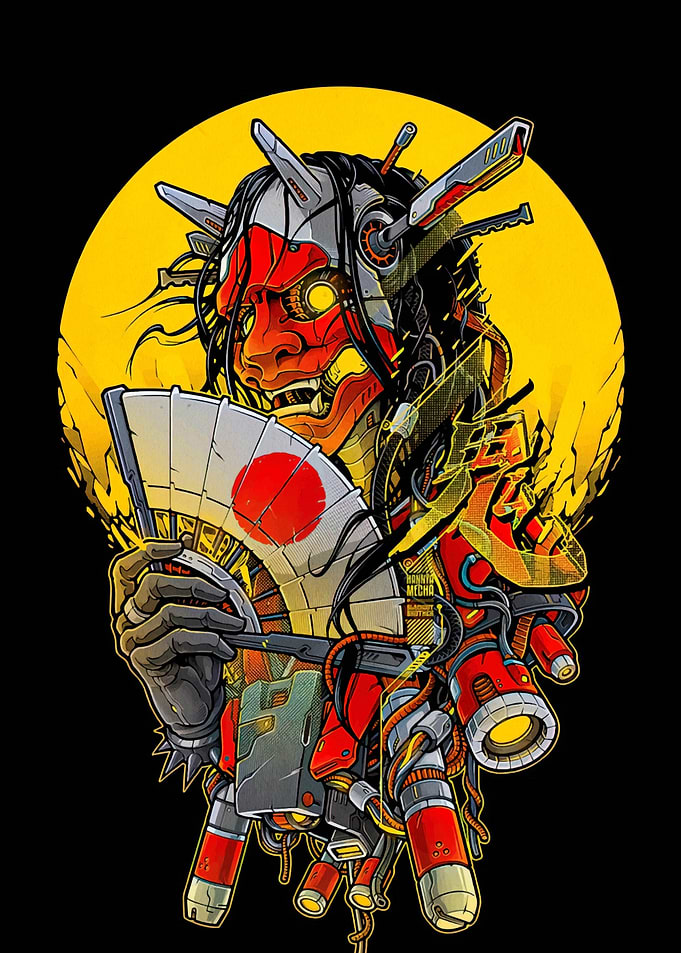 Cyberpunk Oni Warrior