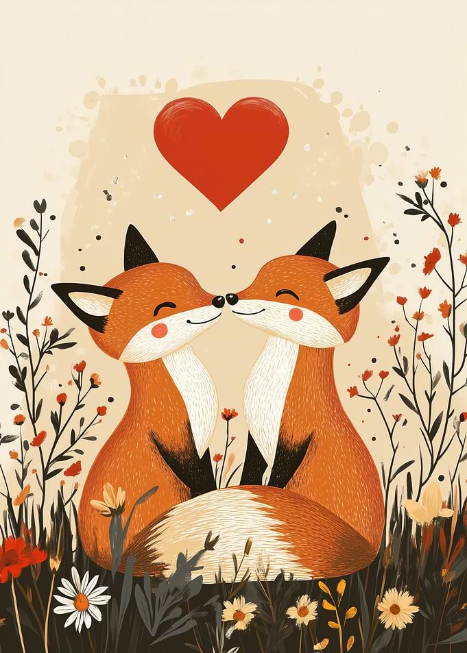 Fox Couple in Love