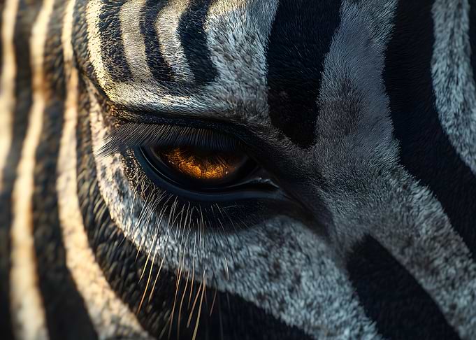 Zebra Eye Close-Up