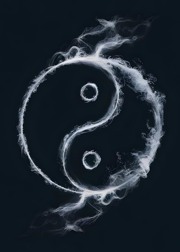Yin Yang Symbol in Smoke