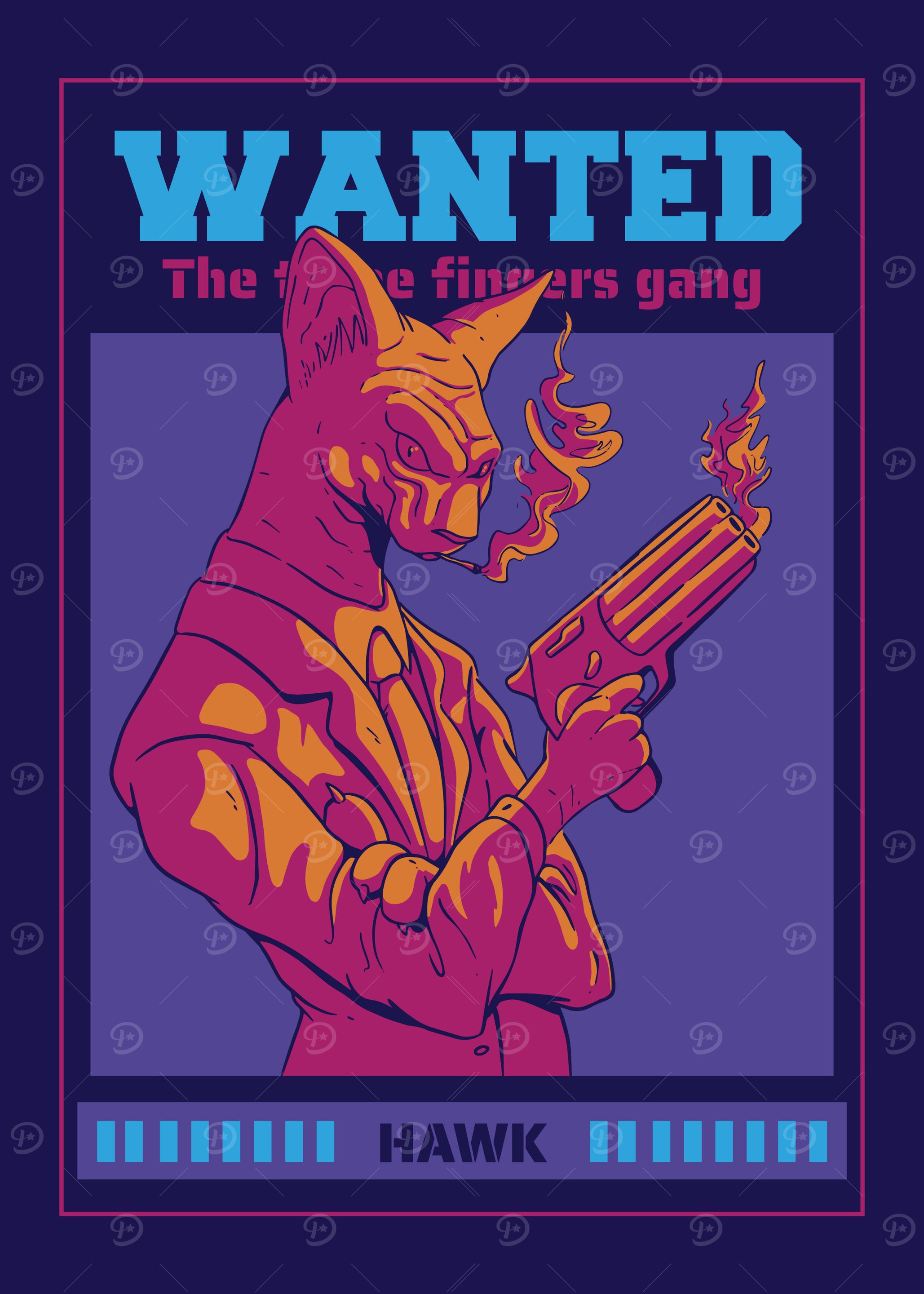 Cat Mafia Hawk Wanted Poster